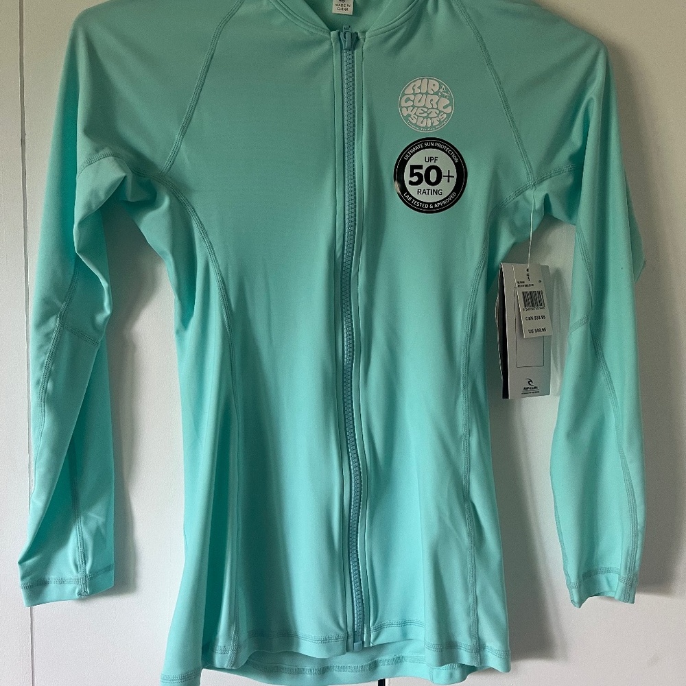 Rip Curl Rashguard Zippered Top Sz 6 small